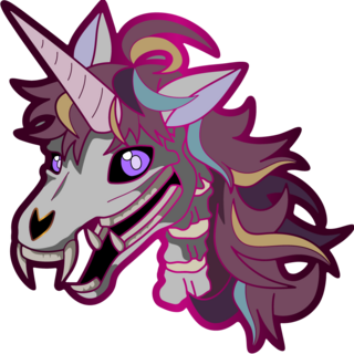 Wendigo Unicorn Pin - Chromatic Metal Plated (Magenta)