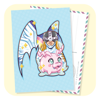 Magical Silhouette Patamon Postcard