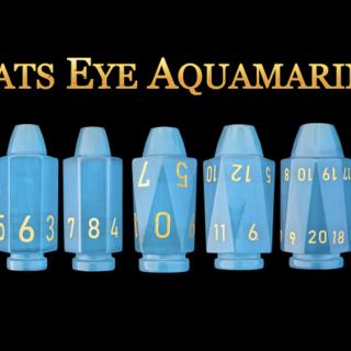 Cats Eye Aquamarine Bullet Dice Set