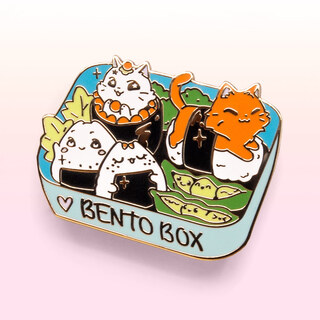 Enamel Pin Bento Box Cats