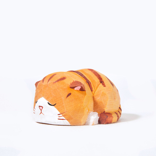 Numi Carved Wooden Sleeping Cat