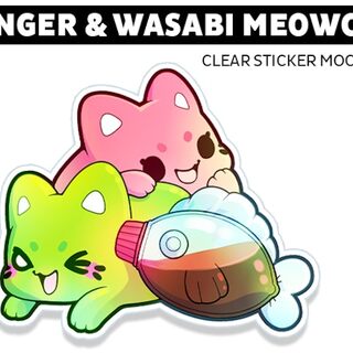 Ginger & Wasabi Meowchi Clear Sticker