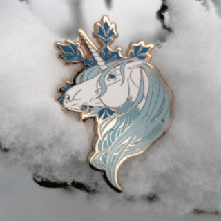 Unicorn Enamel Pin - Winter Color