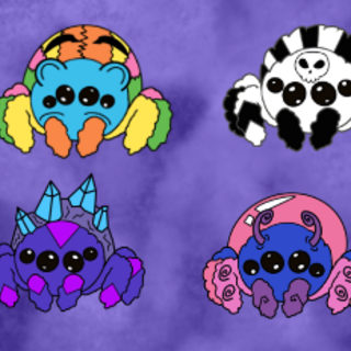 STICKER PACK 4PCS SWEET JUMPING SPIDER COLLETION