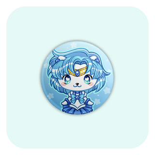 Nya Nya Neko Sailor Mercury Badge Button