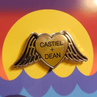 Hard enamel pin Castiel + Dean