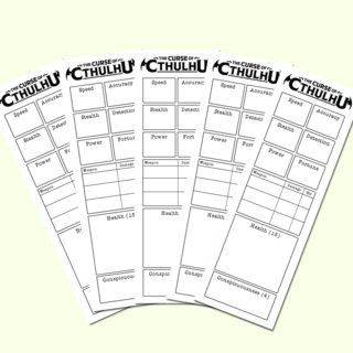 The Curse of Cthulhu Book 1 Stat-Tracker Bookmark x 5