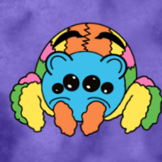 Gummy Bear Jumping Spider Hard Enamel Pin 2 Inches