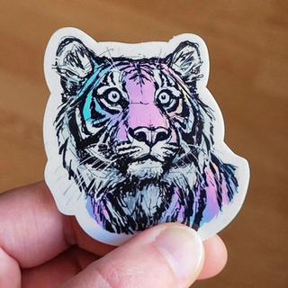 Tiger holographic sticker
