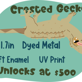 Crested Gecko Dyed Pin