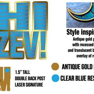 Enamel Pin - Hi Zev! special water resin effect pin