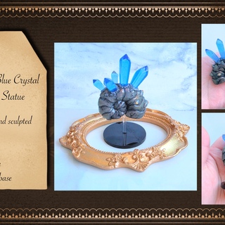 Blue Crystal Ammonite Resin Statue