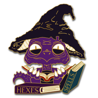 Witchy librarian - hexes & spells pin