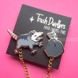 Opossum Collar Pin Set