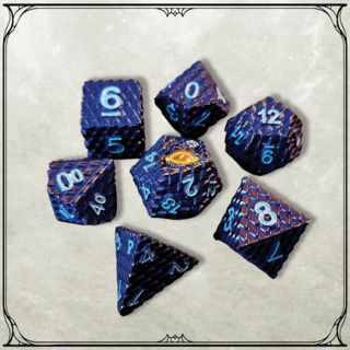 Sapphire Dragon Metal Dice Set