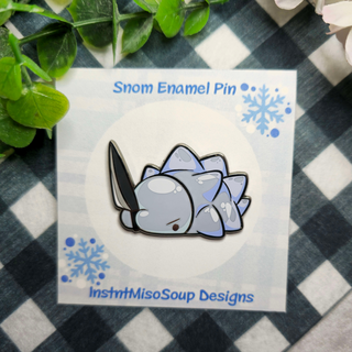 Snom w/Knife Enamel Pin