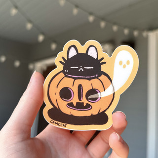 Jack-o-Lantern Hideout Matte Vinyl Sticker