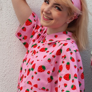 Strawberry Hearts Button-Up Shirt