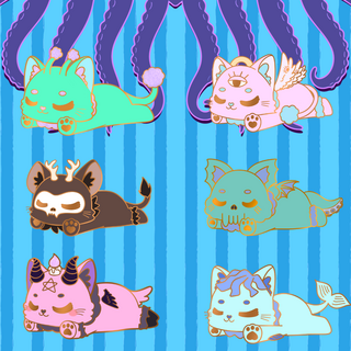 Sleeping Nekonomicon Pin