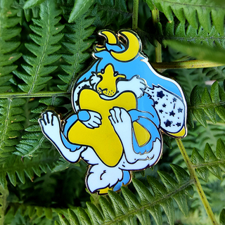 Starry Blue Moon Jackalope Enamel Pin by Wisparia