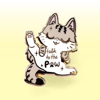 Enamel Pin Talk To The Paw (Egyptian Mau Cat)