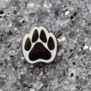White Paw print pin
