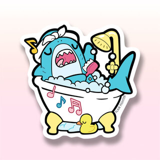 Vinyl Sticker Bath Time Shark