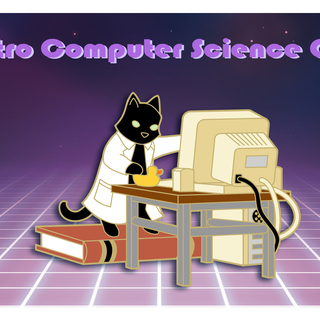 Retro Computer Science Cat Pin