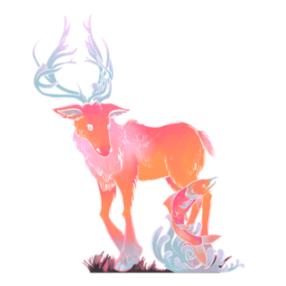 Caribou and Salmon Sticker