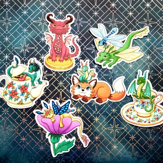 Tiny dragons Vinyl Sticker Set