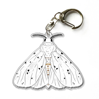 Fall Webworm Moth 2.5" Acrylic Keychain Charm