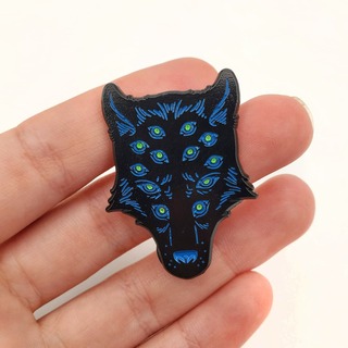 Many-Eyed Wolf Pin