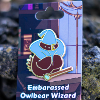 Embrarassed, Owlbear Wizard Pin (012)