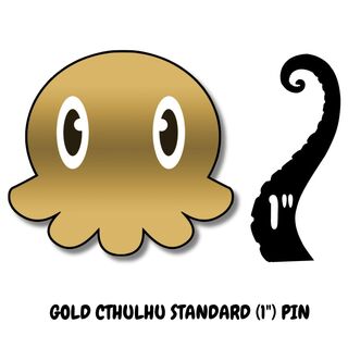 Gold Cthulhu Standard (1") Enamel Pin