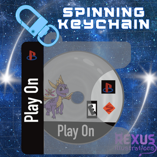 Spyro 2.5"x2.3" Spinning Disc Acrylic Keychain