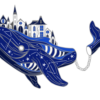 Deadwale Pin - Silver + Blue with Stars