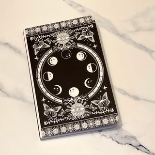 Blank Journal with Animal Moon Phases Nature Black and White