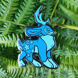 Blue Moon Jackalope Enamel Pin