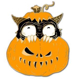 Pumpkin Derpy Dragon Pin - Haunted