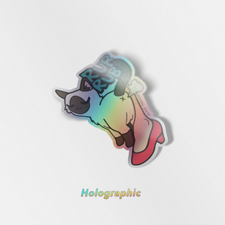 Holographic Vinyl Stickers Purr Purr Rub Rub Ver. B Version LEFT LEG (Balinese)