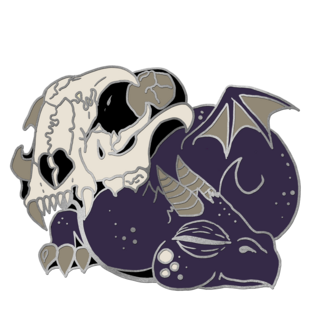 Purple Dragon Skull Pin