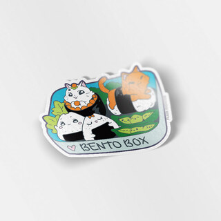 Vinyl Sticker Bento Box Cats