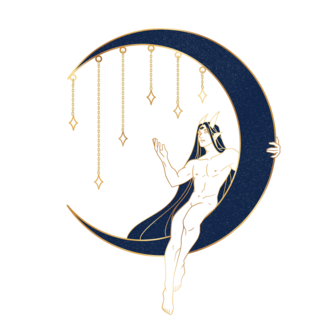 Crescent Moon Jumbo Pin - Dark