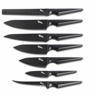 Galatine Jet Black 7 pcs Stainless Steel Chef's Knife Set