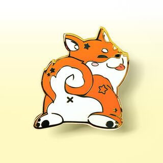 Enamel Pin Red Shiba Inu Sploot