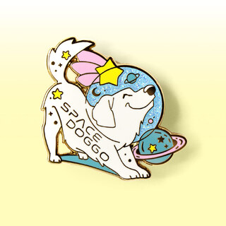 Enamel Pin Space Doggo Golden Retriever