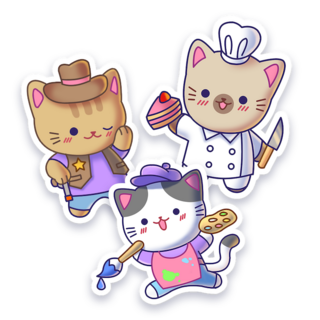 Cats with Job Holographic Sticker