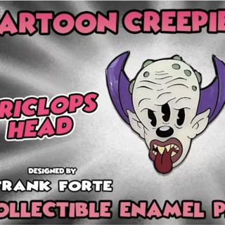 Cartoon Creepies Triclops Head 1.5" Soft Enamel pin
