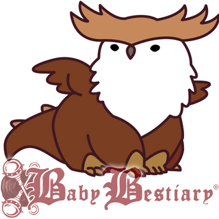 Sitting Dragon Owlbear Pin (013)