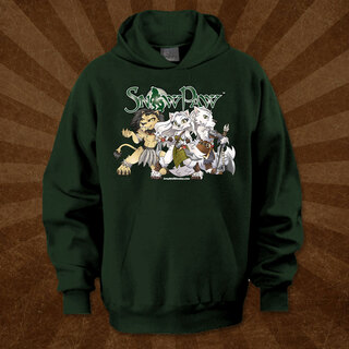 Snow Paw Chibi Forest Green Hoodie